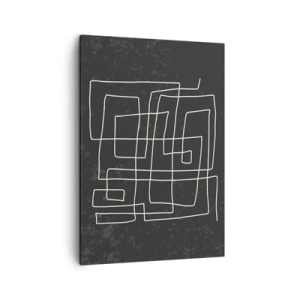 Quadro su tela - Stampe su Tela - Motivo geometrico astratto su sfondo scuro - 50x70cm - Non è così semplice - Decorazione murale moderna per soggiorno e camera da letto ARTTOR