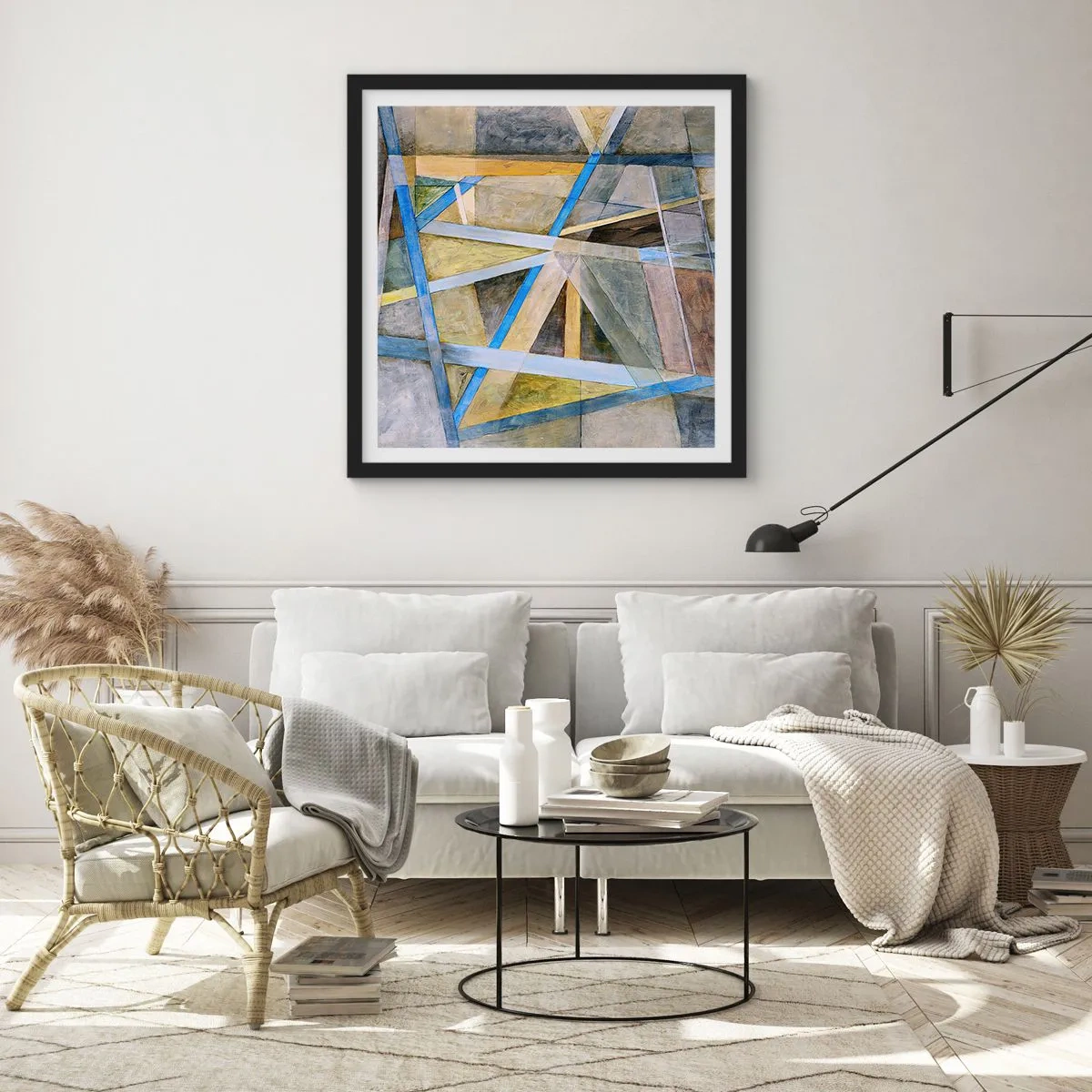 Poster in cornice nera - Dritto o obliquo? - 30x30 cm