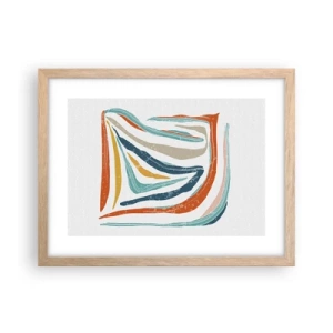 Poster in cornice rovere chiaro - Astrazione piacevolmente sorridente - 40x30 cm