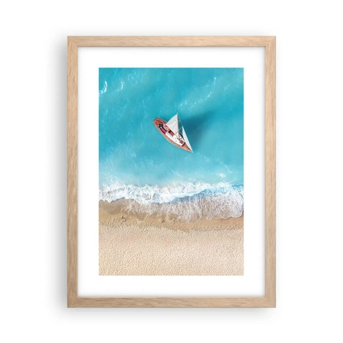 Poster in cornice rovere chiaro - Al confine del blu e dell'oro - 30x40 cm