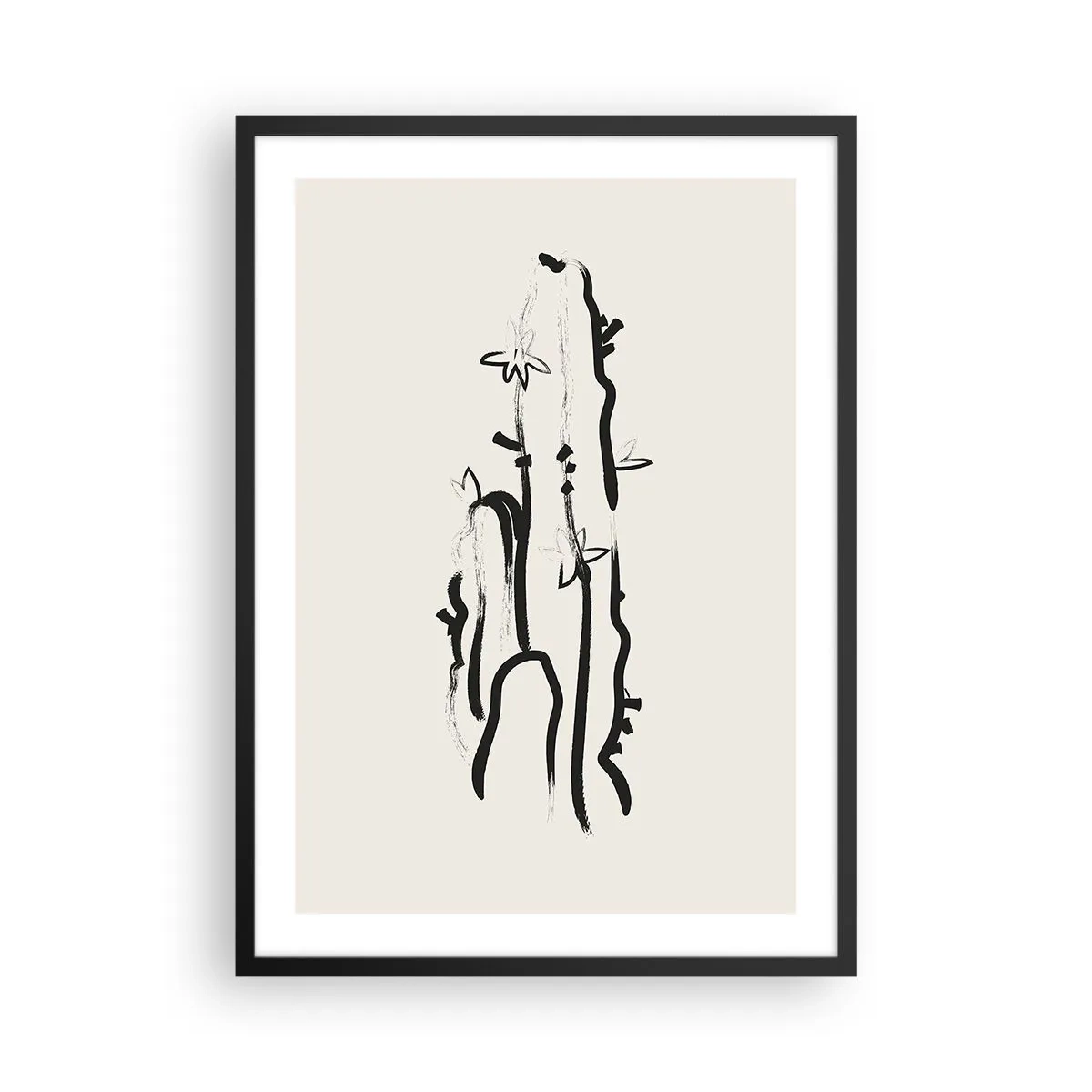 Poster in cornice nera - Erba in fiore - 50x70 cm