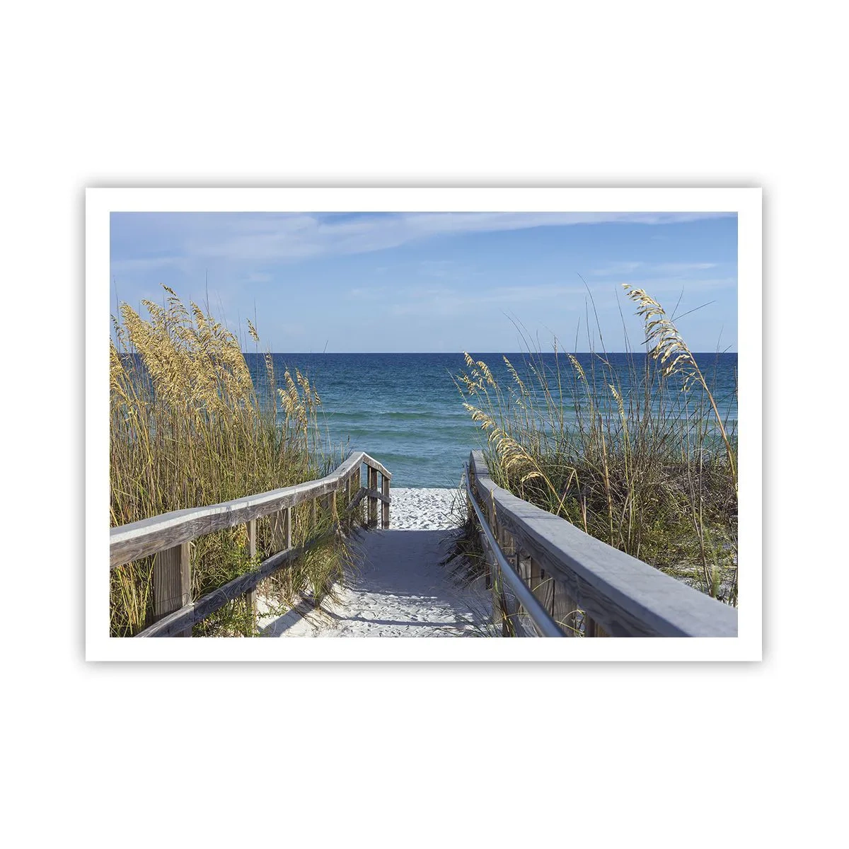 Poster - Sentiero per la spiaggia con vista mare - 100x70cm - Al sole, al vento - Decorazione murale moderna per soggiorno e camera da letto ARTTOR