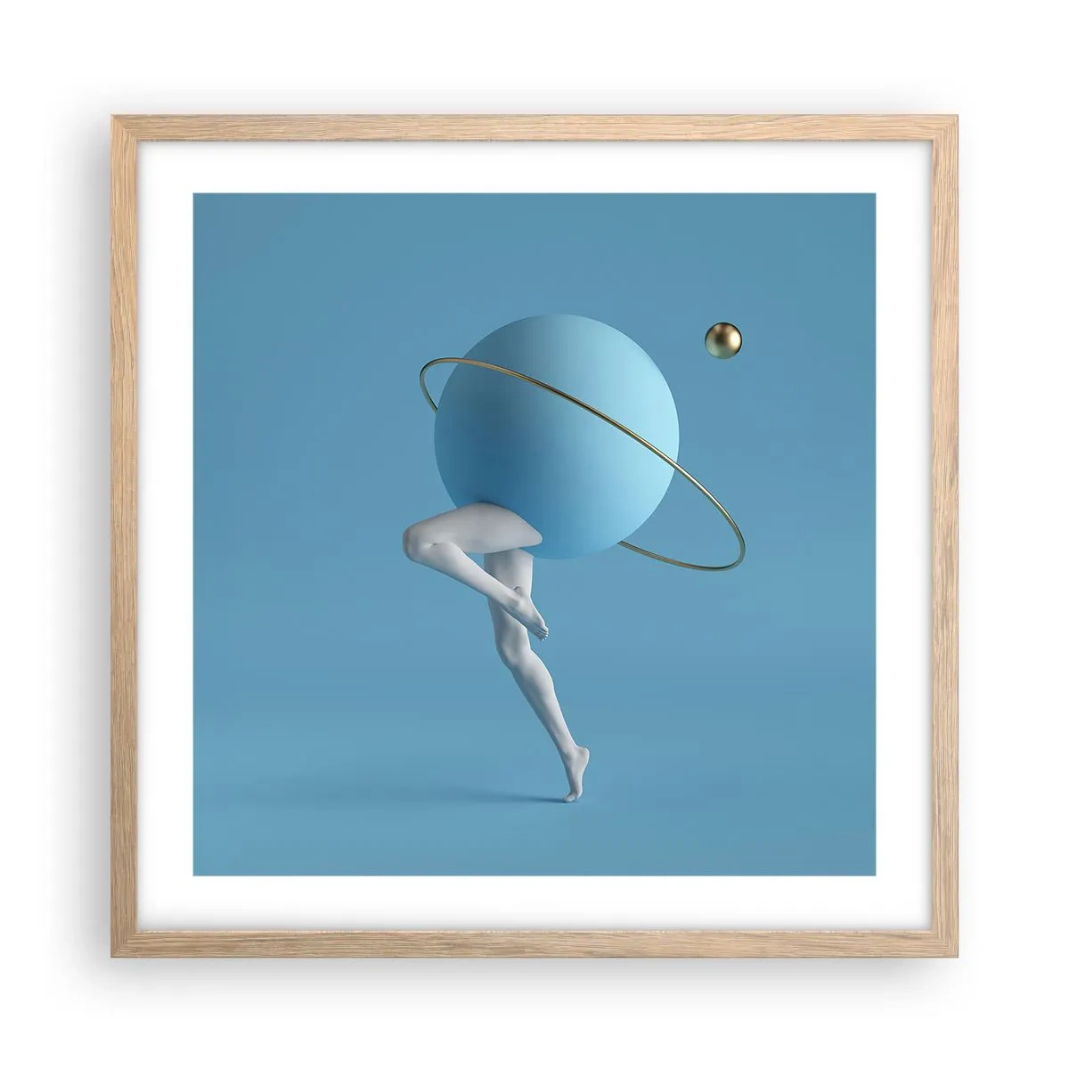 Poster in cornice rovere chiaro - E i pianeti folleggiano - 50x50 cm