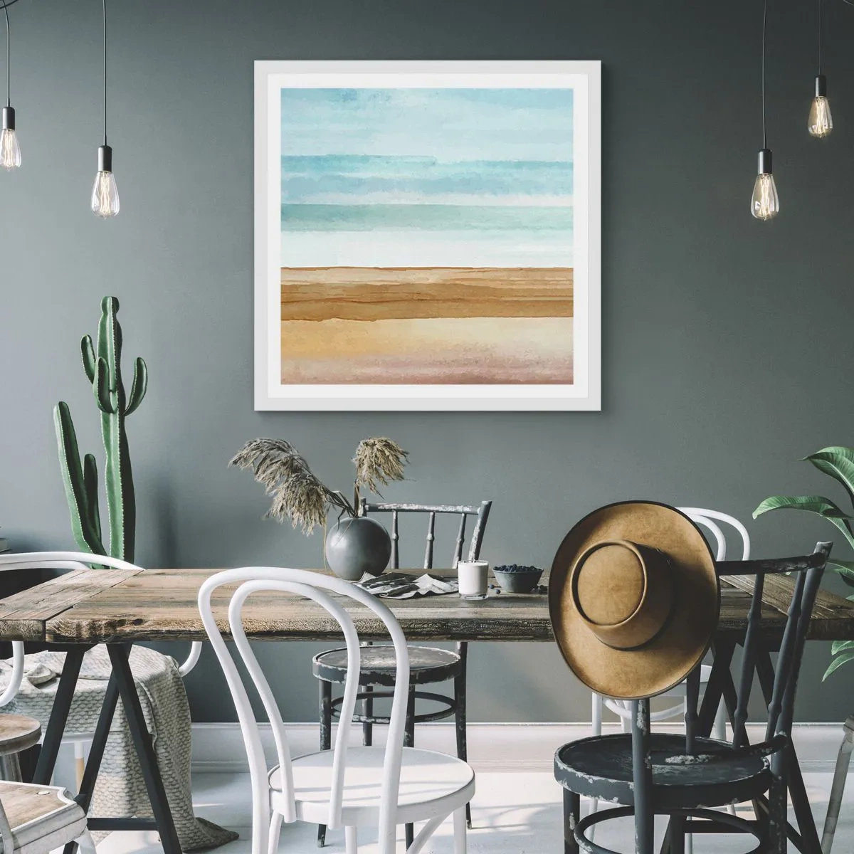 Poster in cornice bianca - Rilassamento - 50x50 cm