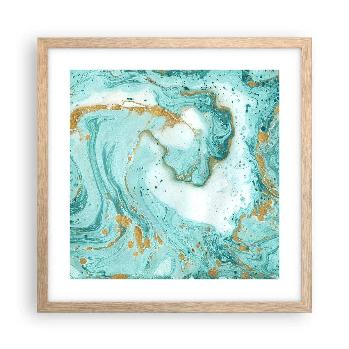 Poster in cornice rovere chiaro - La grande onda del periodo Edo - 40x40 cm