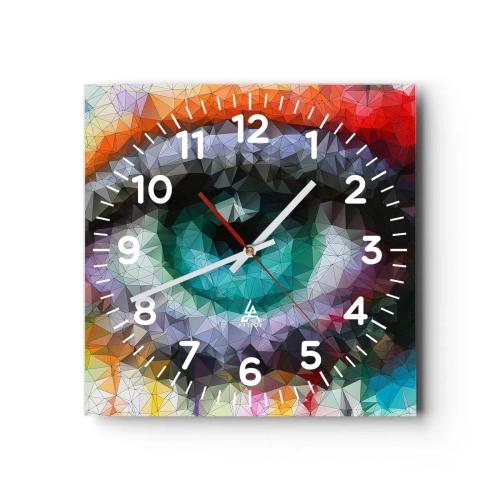 Orologio da parete - Orologio in Vetro - Luce dell'occhio di cristallo - 30x30 cm