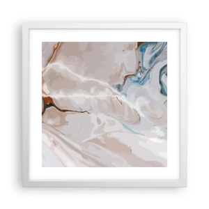 Poster in cornice bianca - Meandri blu sotto il bianco - 40x40 cm
