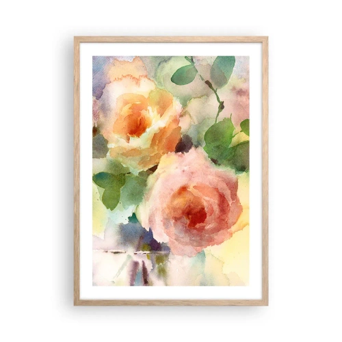 Poster in cornice rovere chiaro - Delicati come un acquerello - 50x70 cm