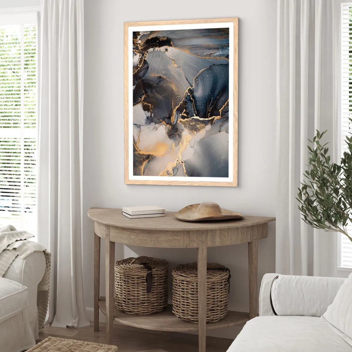 Poster in cornice rovere chiaro - Vita di pietra - 70x100 cm