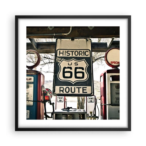 Poster in cornice nera - Viaggio retro americano - 50x50 cm