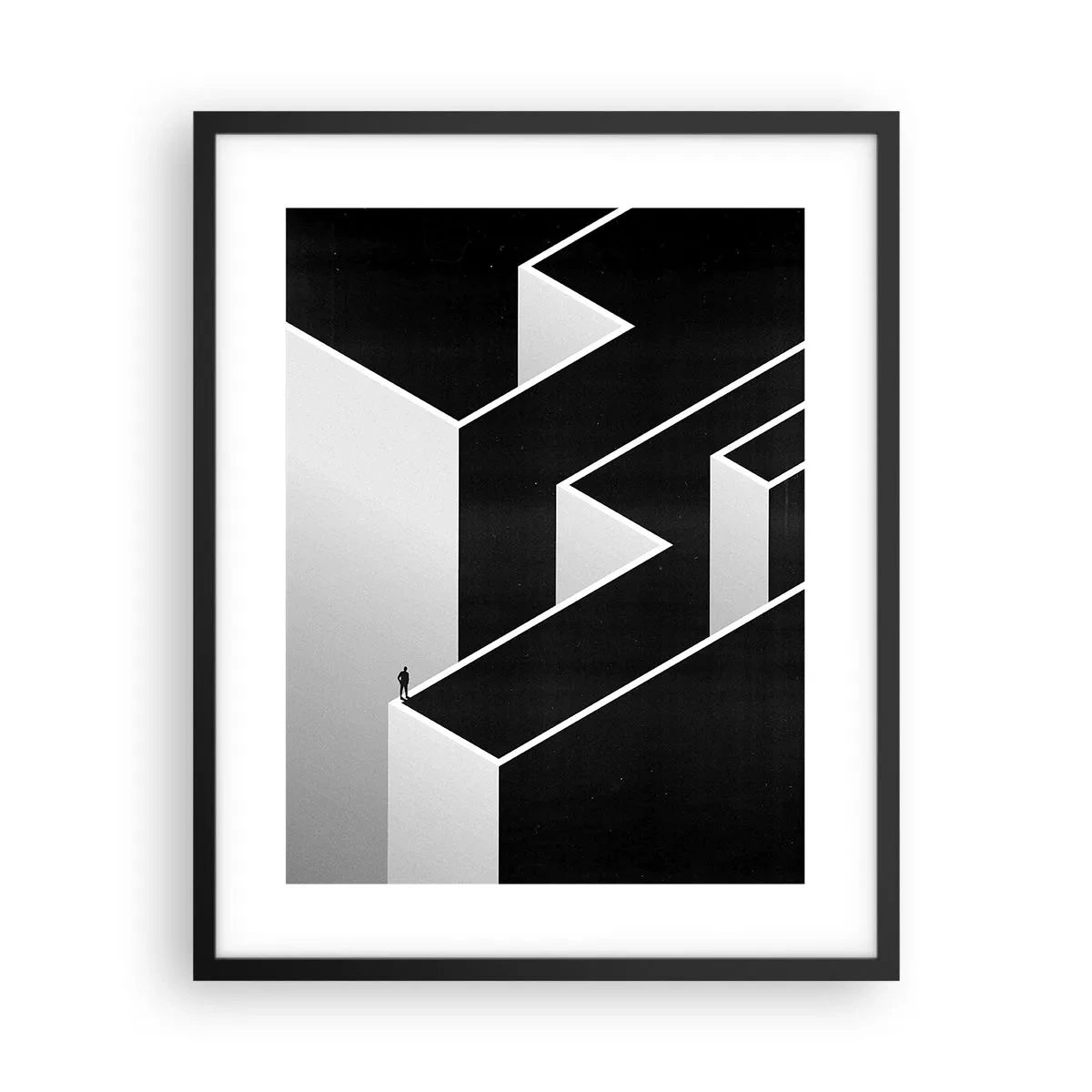 Poster in cornice nera - Solitudine al vertice - 40x50 cm