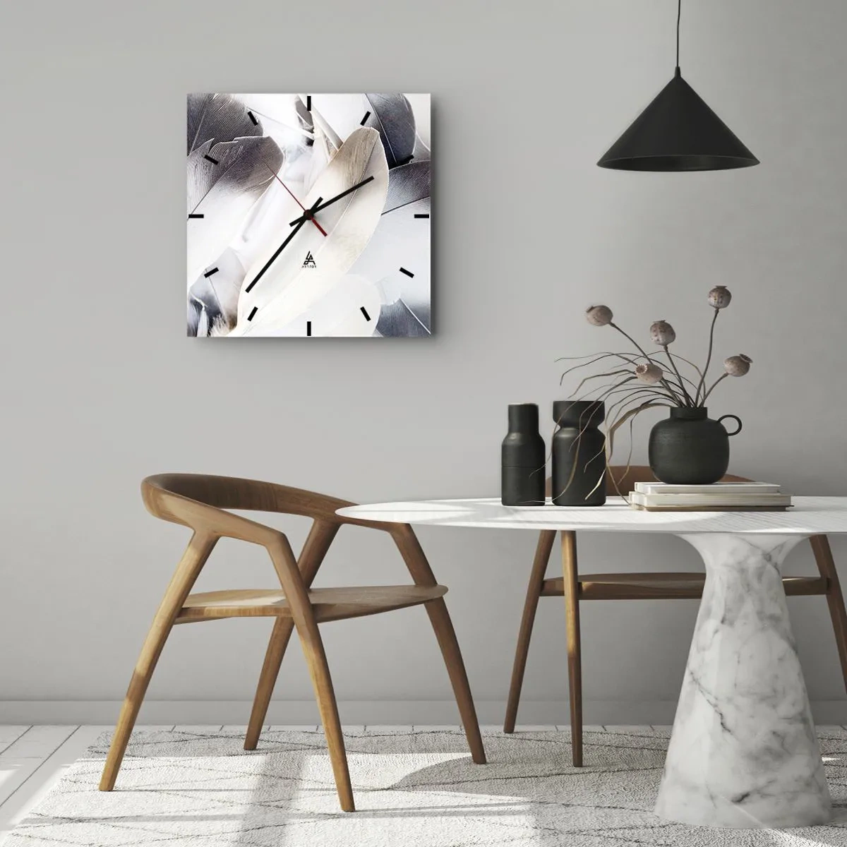 Orologio da parete - Orologio in Vetro - Quasi angeliche - 40x40 cm