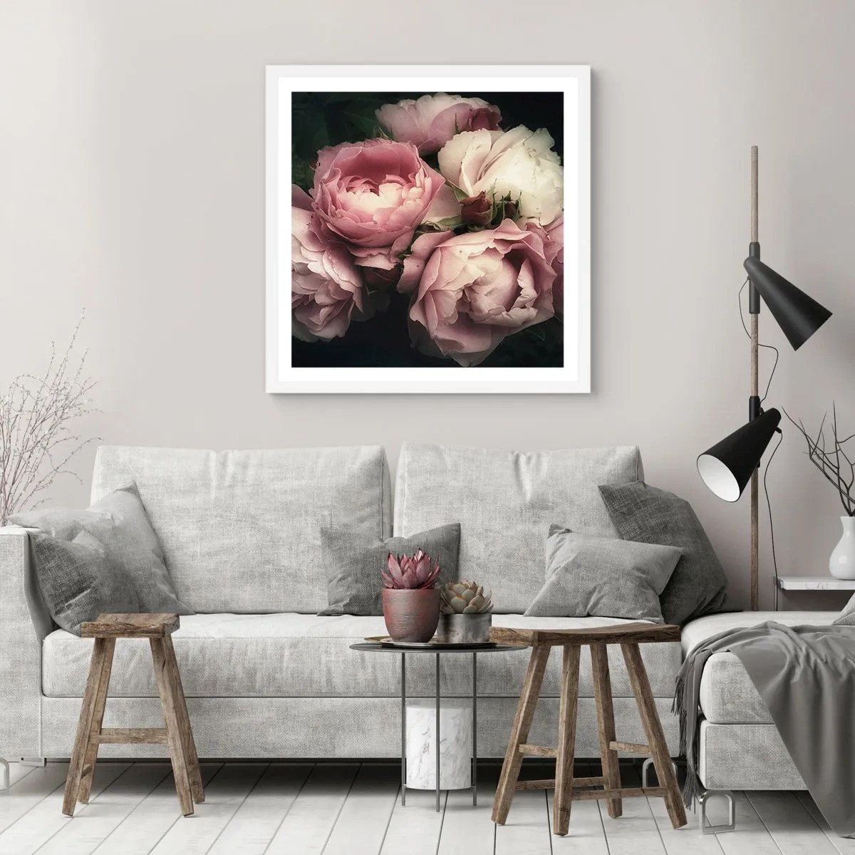 Poster in cornice bianca - Il fascino della Belle Époque - 40x40 cm