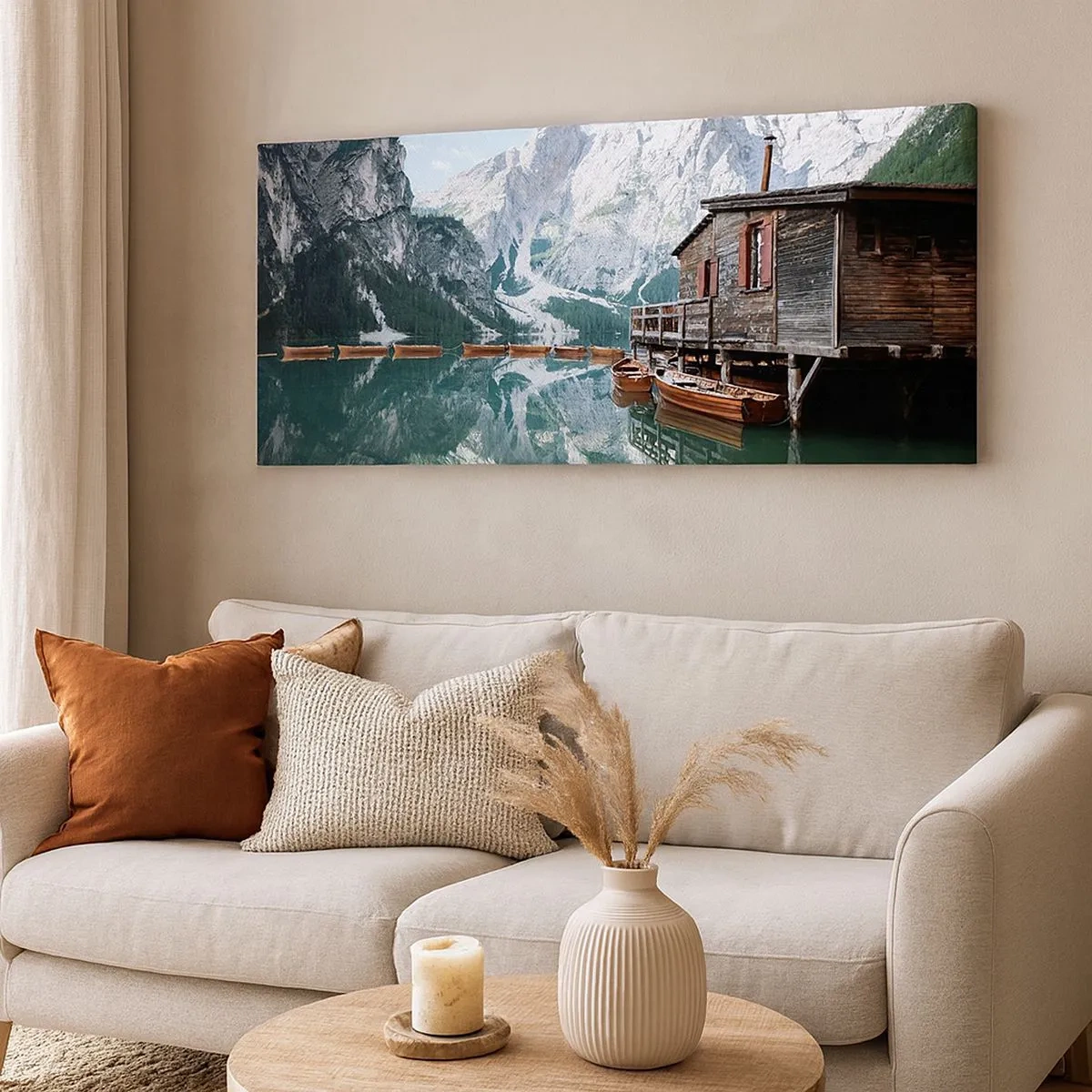 Quadro su tela - Stampe su Tela - Mattina cristallina sui monti - 100x40 cm