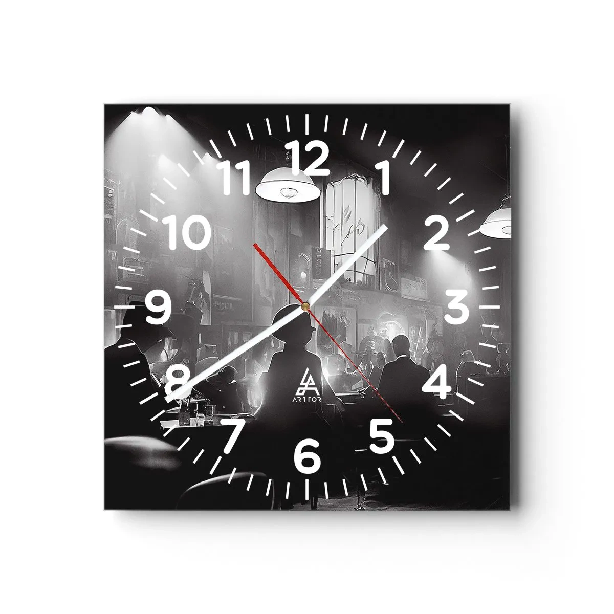 Orologio da parete - Orologio in Vetro - Nell'atmosfera jazz - 30x30 cm