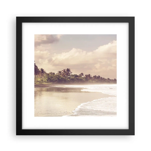 Poster in cornice nera - La carezza delle onde - 30x30 cm