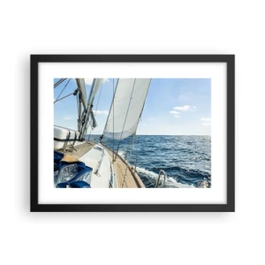 Poster in cornice nera - Benvenuta avventura - 40x30 cm