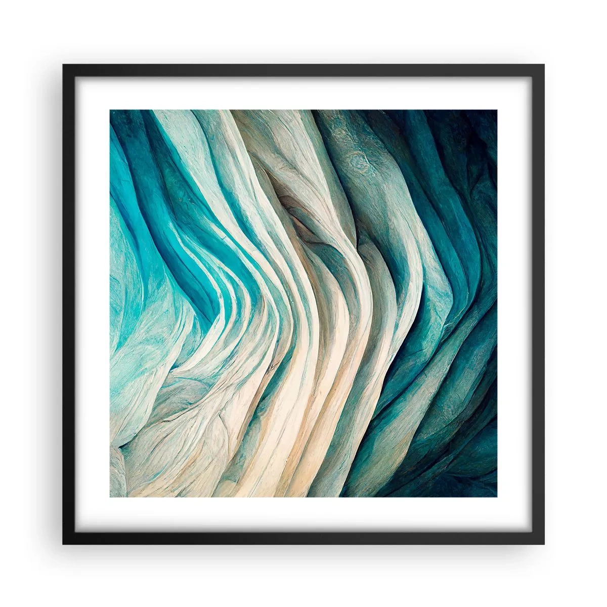 Poster in cornice nera - Blu insaziabile - 50x50 cm