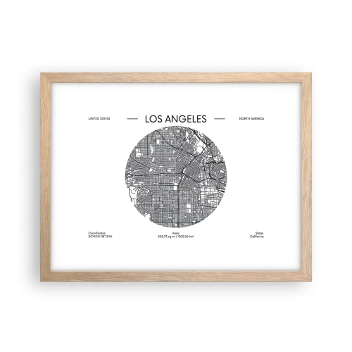 Poster in cornice rovere chiaro - Anatomia di Los Angeles - 40x30 cm