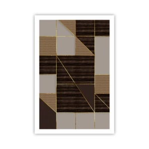 Poster - Mosaico di marrone e oro - 61x91 cm
