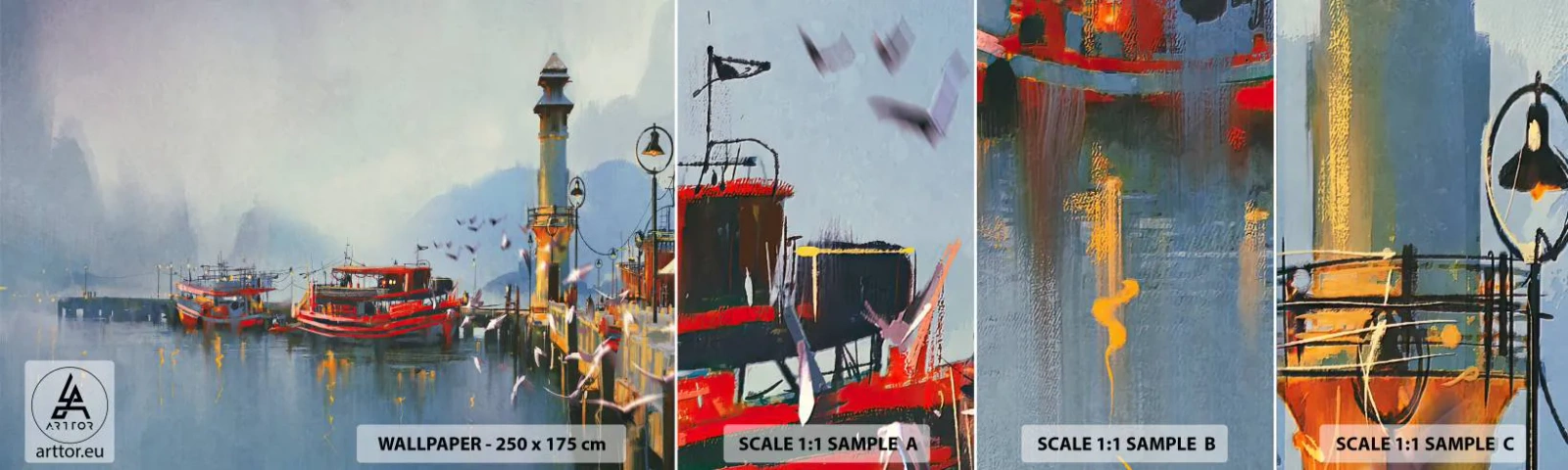 Campione Di Fotomurale Standard Eco - Alla fine del mondo - Paesaggio, Porto, Faro - 100x30 cm