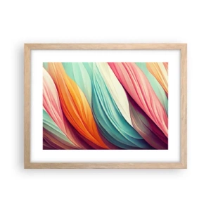 Poster in cornice rovere chiaro - Intreccio arcobaleno - 40x30 cm