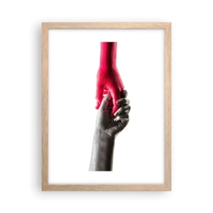 Poster in cornice rovere chiaro - Insieme, sebbene diversi - 30x40 cm