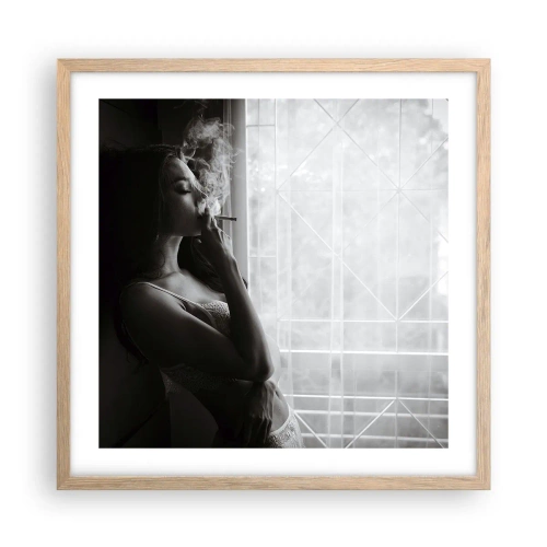 Poster in cornice rovere chiaro - Attimo sensuale - 50x50 cm