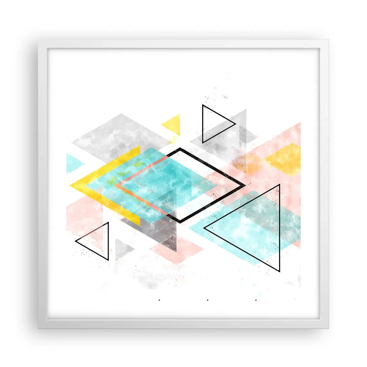 Poster in cornice bianca - Gioco geometrico - 50x50 cm