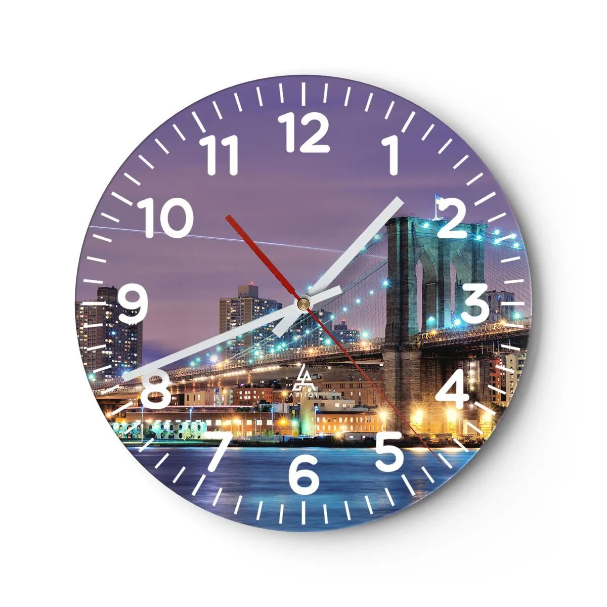 Orologio da parete - Orologio in Vetro - Da tanti anni il ponte di Brooklyn - 40x40 cm