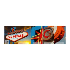 Campione di Fotomurale Premium Sand - Cercando la fortuna - Viaggi, Las Vegas, Città - 100x30 cm