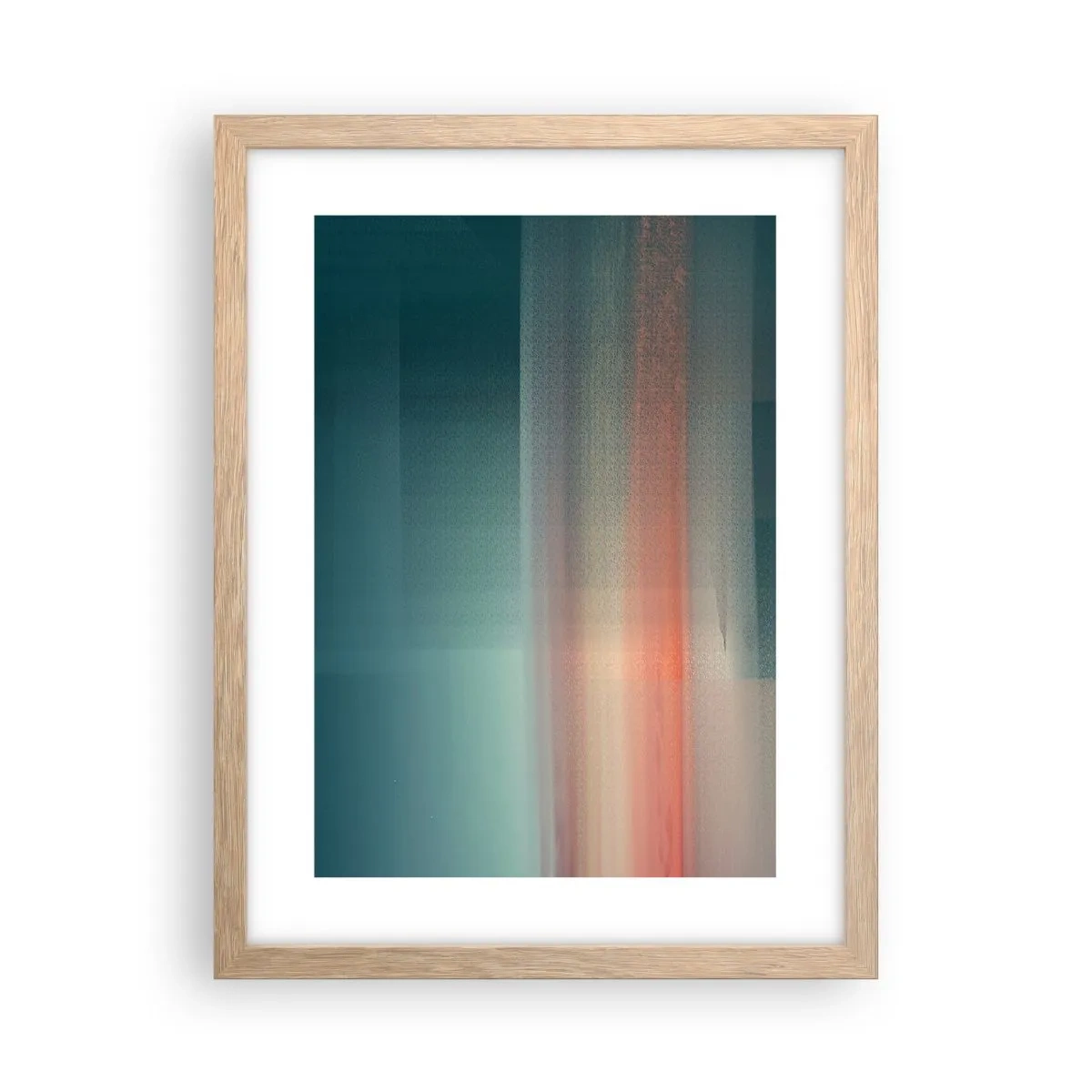 Poster in cornice rovere chiaro - Astrazione: onde di luce - 30x40 cm