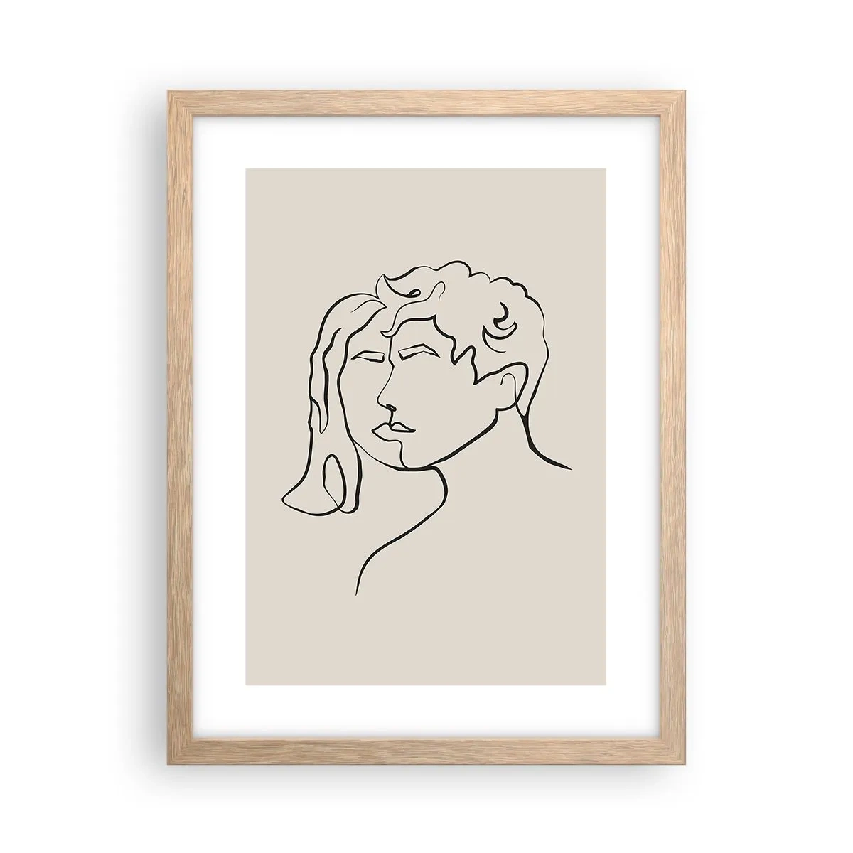 Poster in cornice rovere chiaro - E divennero una cosa sola - 30x40 cm