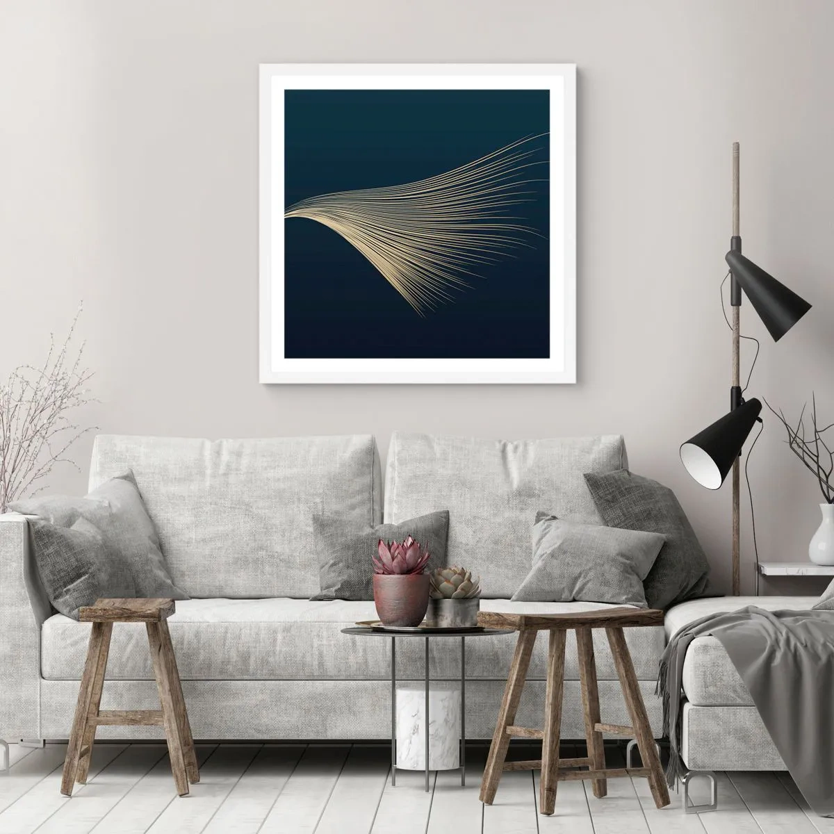 Poster in cornice bianca - Come un capello d'angelo - 30x30 cm