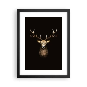 Poster in cornice nera - Cervo cubista - 30x40 cm