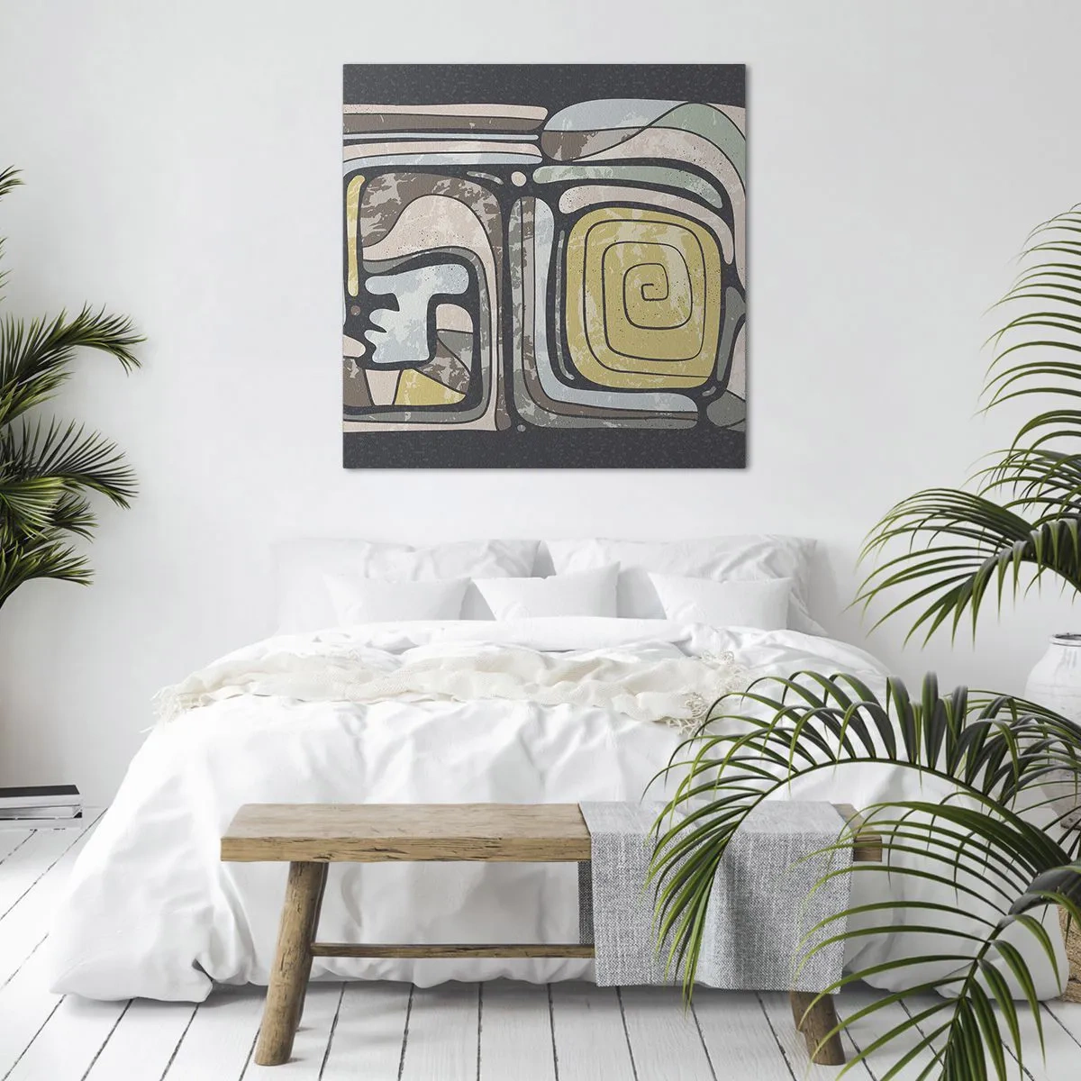 Quadro su tela - Stampe su Tela - Astrazione in spirito precolombiano - 30x30 cm
