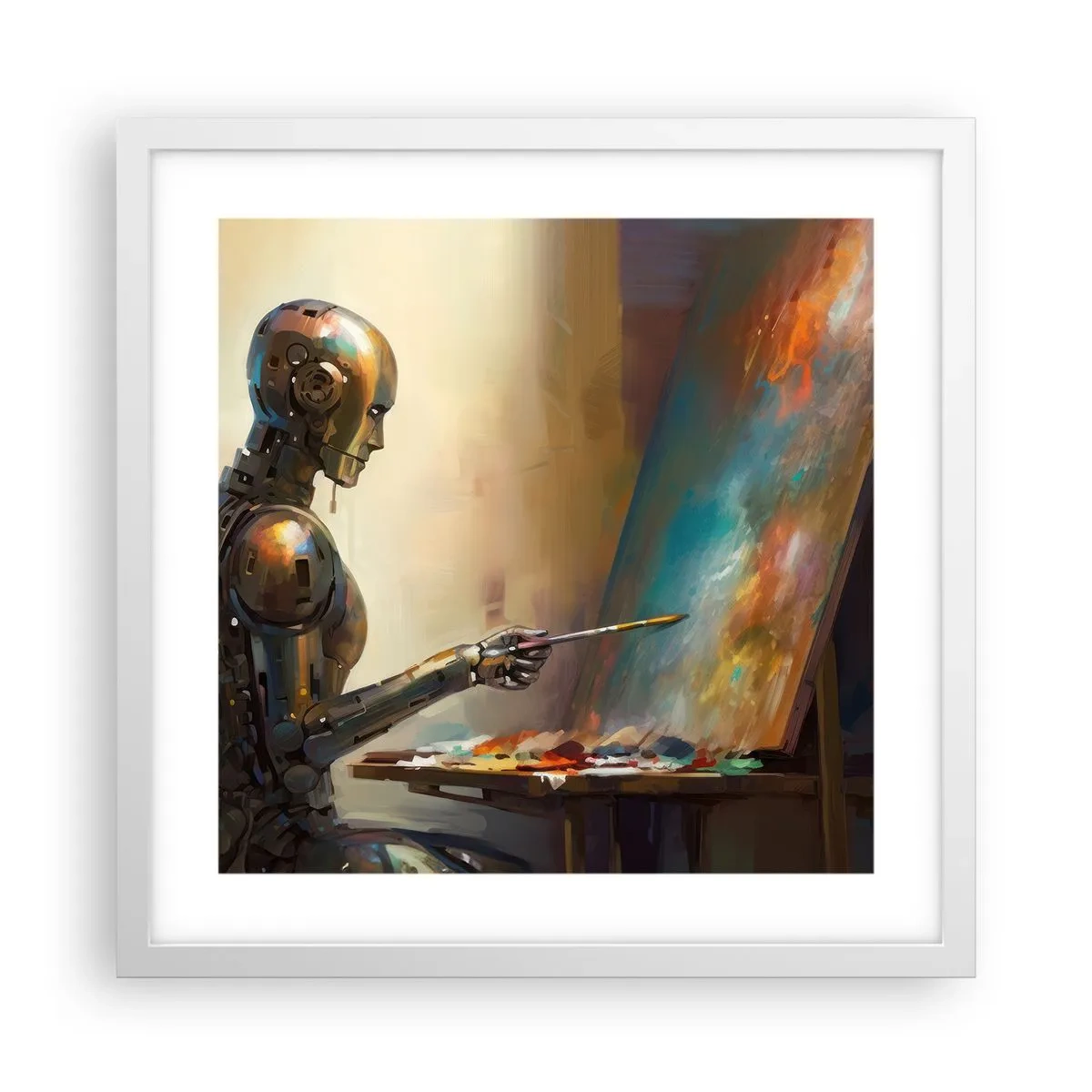 Poster in cornice bianca - L'arte del futuro - 40x40 cm