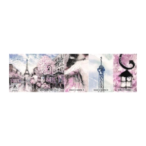 Campione di Fotomurale Adesivo Deluxe Sticker - Se innamorarsi, allora solo a... - Città, Torre Eiffel, Parigi - 100x30 cm