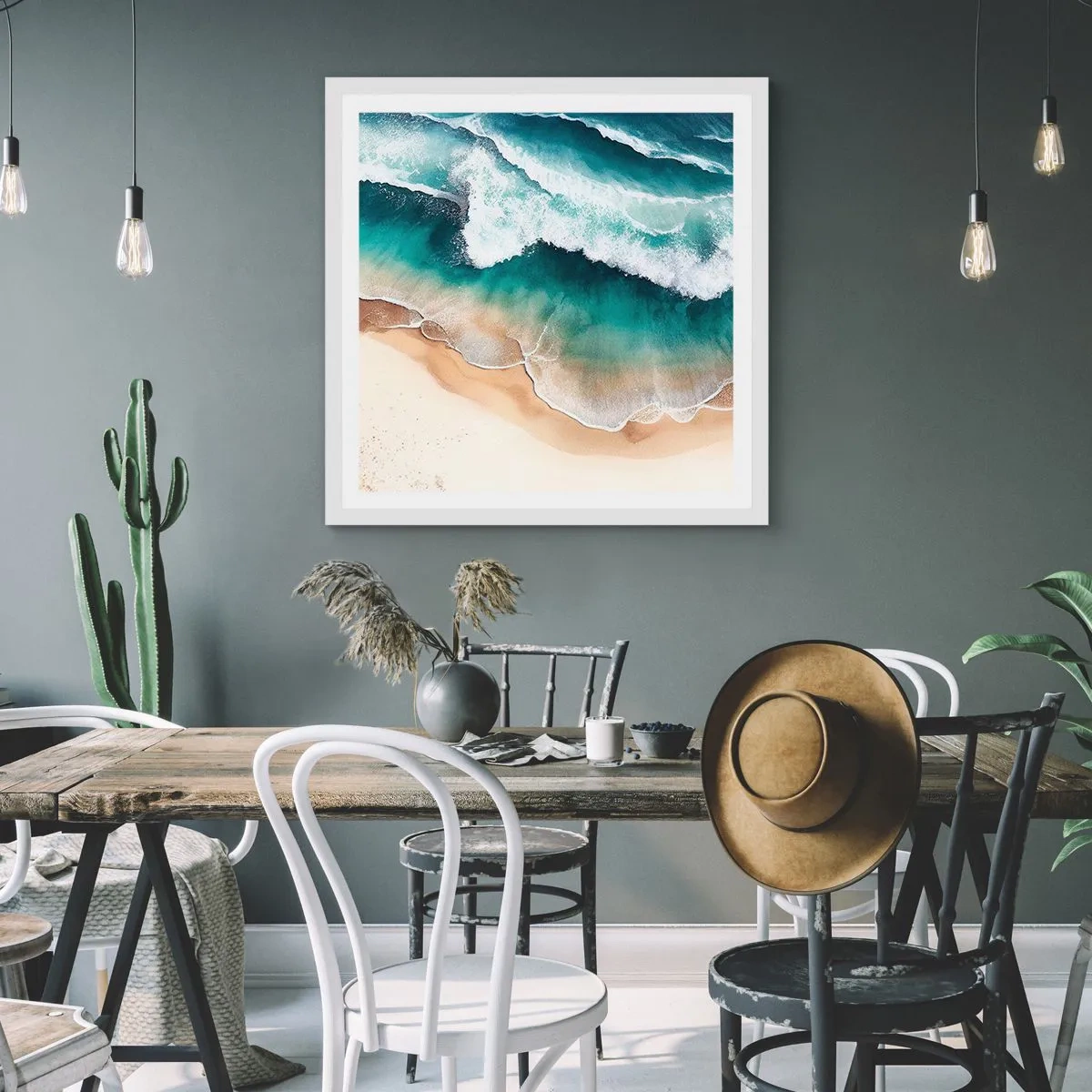 Poster in cornice bianca - L'eterno incontro - 40x40 cm