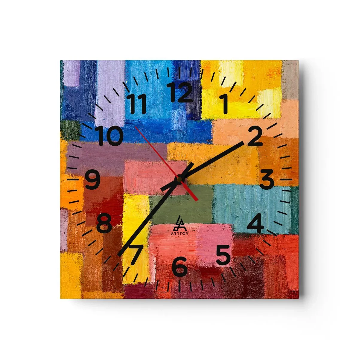 Orologio da parete - Orologio in Vetro - Ognuno diverso, tutti colorati - 40x40 cm