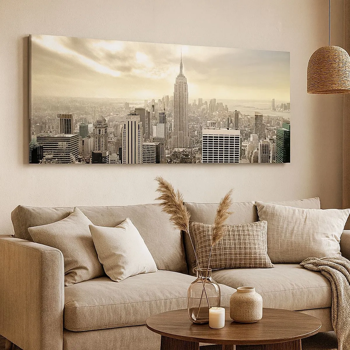 Quadro su tela - Stampe su Tela - New York in grigio - 100x40 cm