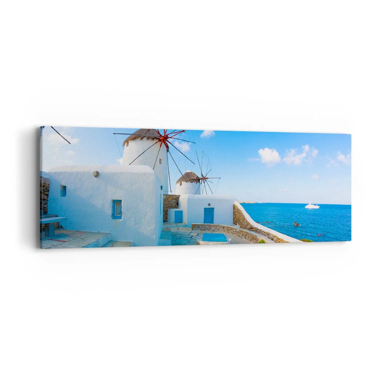 Quadro su tela - Stampe su Tela - Vento azzurro sul mare - 90x30 cm