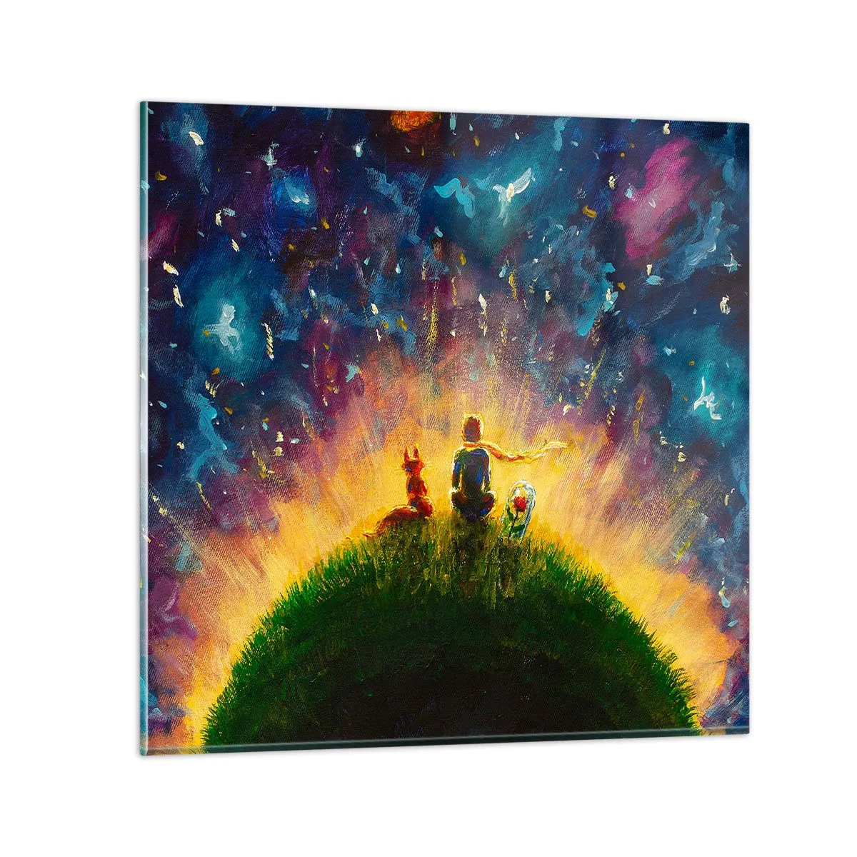 Quadro su vetro - Amore e amicizia: l'intero mondo - 30x30 cm