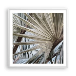 Poster in cornice bianca - Ventagli dei tropici - 60x60 cm