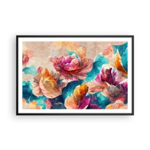 Poster in cornice nera - Lo splendore colorato del bouquet - 91x61 cm