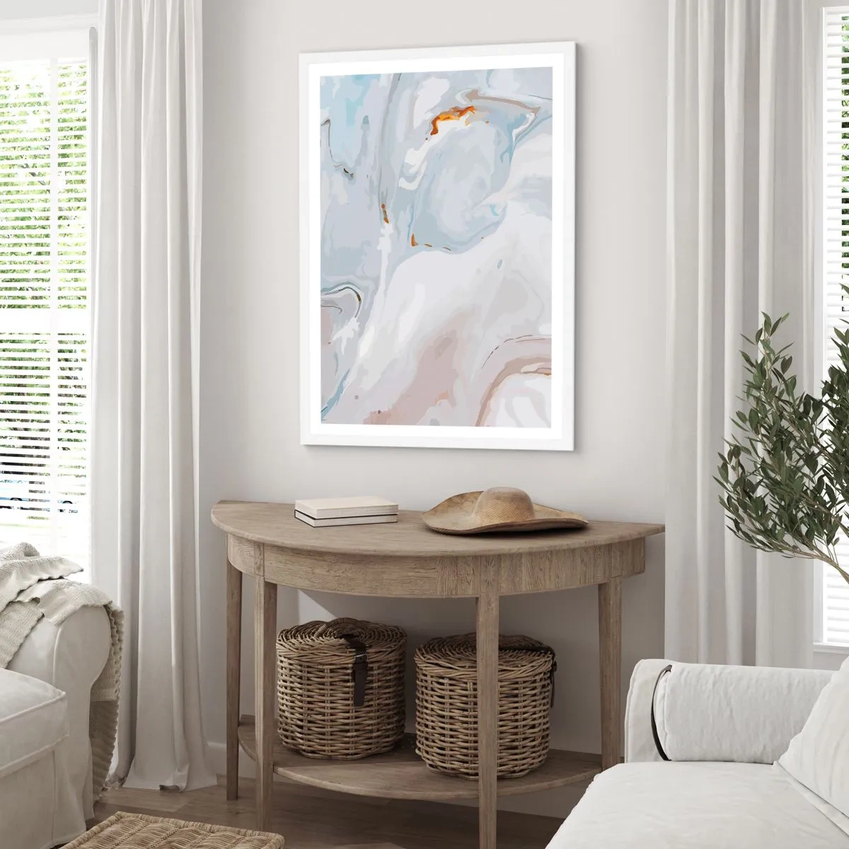 Poster in cornice bianca - Bianchi sovrapposti - 30x40 cm