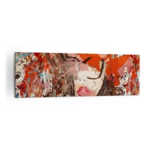 Quadro su tela - Stampe su Tela - Ritratto astratto di una donna dai colori intensi - 160x50cm - Nessuno sa come sei veramente - Decorazione murale moderna per soggiorno e camera da letto ARTTOR