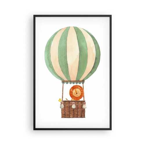 Poster in cornice nera - I viaggi del leone - 61x91 cm