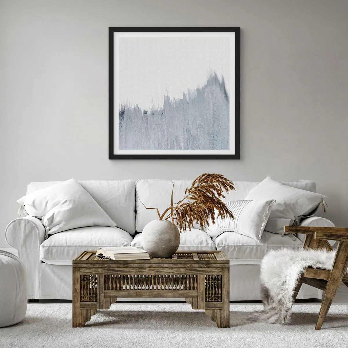 Poster in cornice nera - Iscrizione misteriosa - 30x30 cm