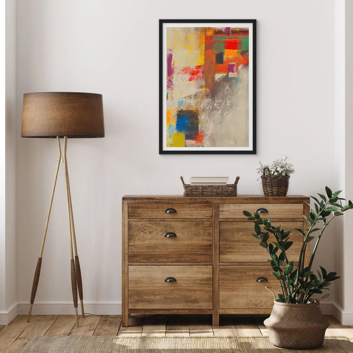 Poster in cornice nera - Geometria dei colori - 40x50 cm